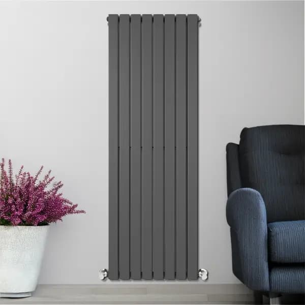 Anthracite Venice Double Designer Vertical Column Radiator 1600mm x 544mm Image 0