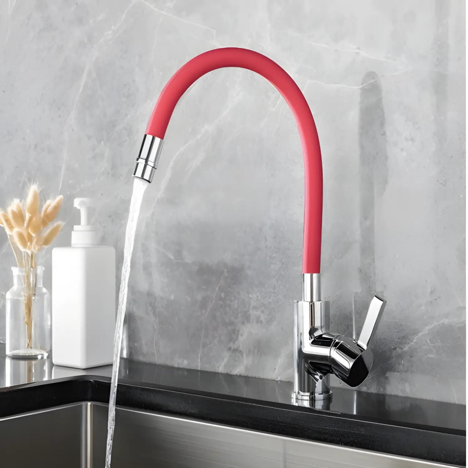 Grace Single Lever Kitchen Mixer- (Red) Image 0