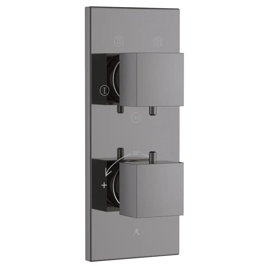 Artize Black Chrome Thermatik-S in-wall thermostatic shower valve with 4-way outlets Image 0