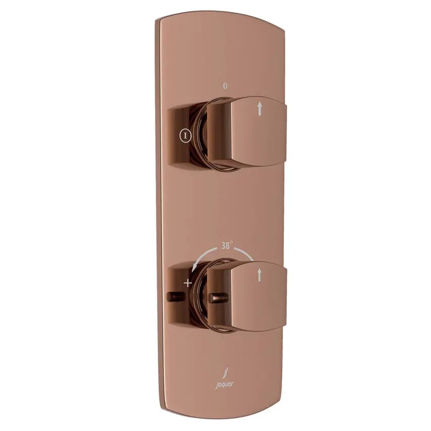 Jaquar Blush Gold PVD Kubix Aquamax 2 Outlet Thermostatic Shower Mixer Image 0