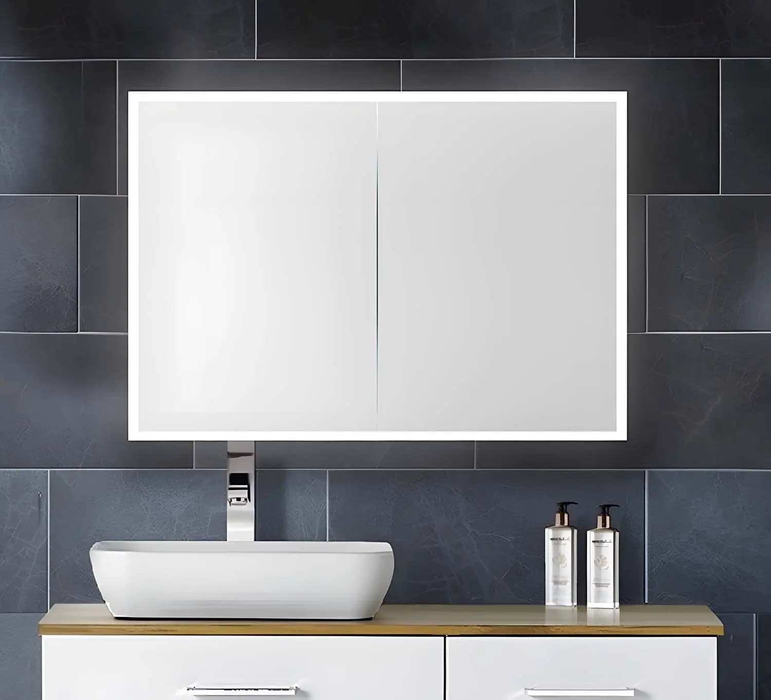 Vision Led Mirror Cabinet Double door 800 Image 0
