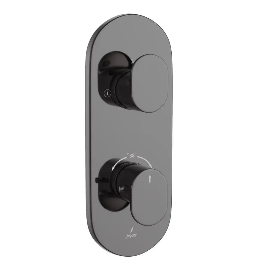 Jaquar Black Chrome Opal Prime 2 Outlet Thermostatic Shower Mixer Image 0
