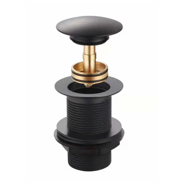 Unslotted Easyclean Matt Black Click-clack Basin Waste Image 0