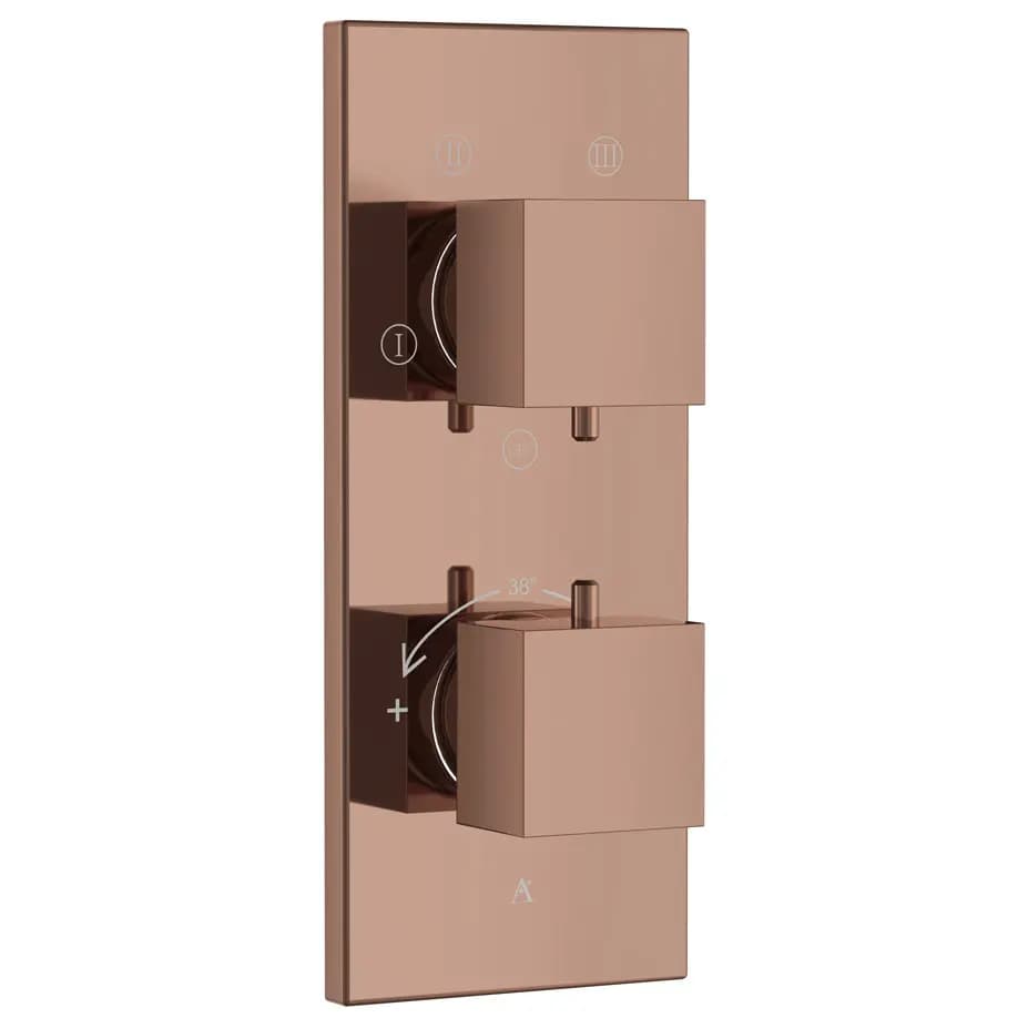 Artize Blush Gold PVD Thermatik-S in-wall thermostatic shower valve with 4-way outlets Image 0