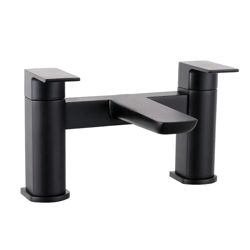 Messina Dual Lever H Type Bath Filler Mixer Tap Black Matt Image 0