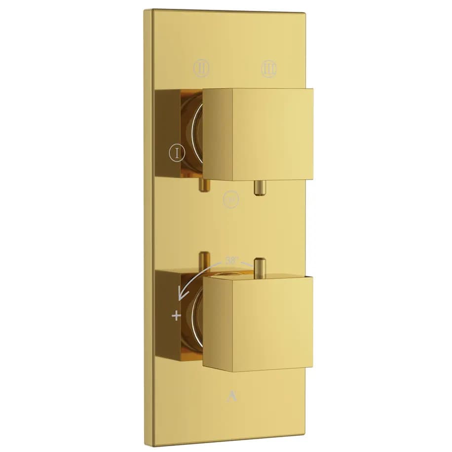 Artize Gold Bright PVD Thermatik-S in-wall thermostatic shower valve with 4-way outlets Image 0