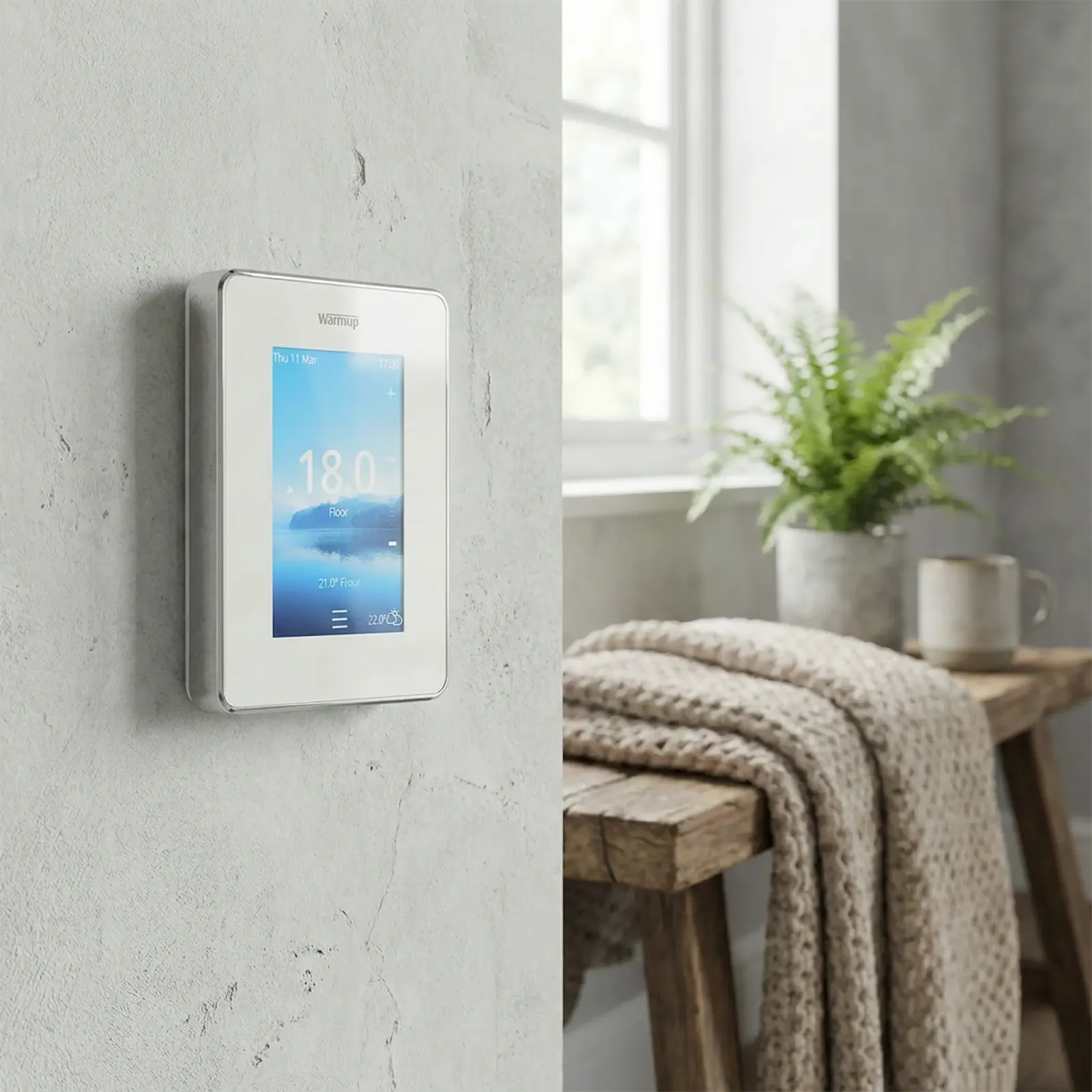 6iE Bright Porcelain Smart WiFi underfloor heating Thermostat - photograph 2