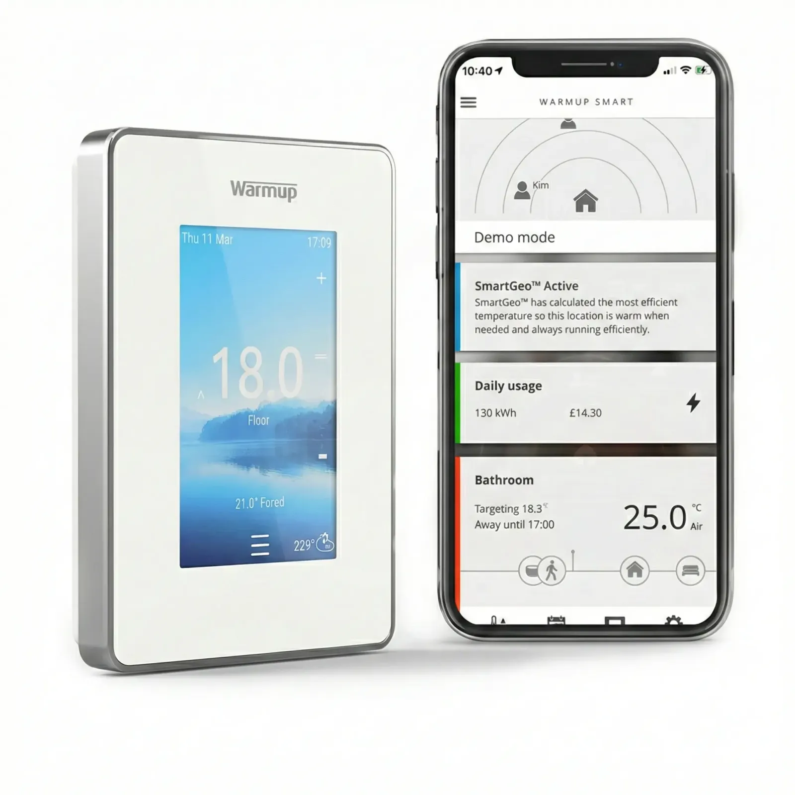 6iE Bright Porcelain Smart WiFi underfloor heating Thermostat - photograph 3