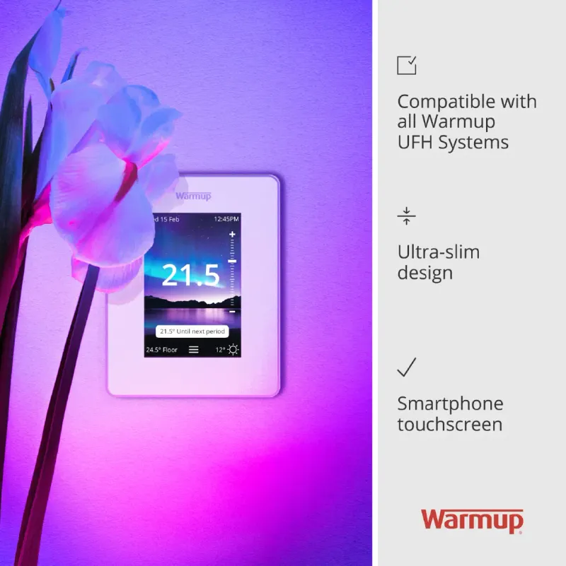 7iE Bright Porcelain Smart WiFi underfloor heating Thermostat - photograph 3