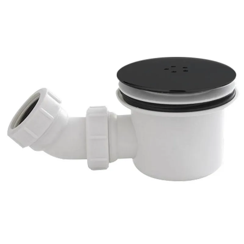90mm Black Fast Flow Shower Try Waste in Black