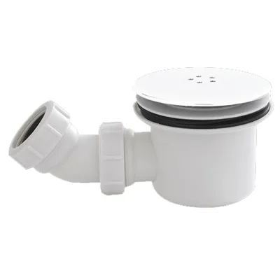 90mm White Fast Flow Shower Try Waste in White Gloss