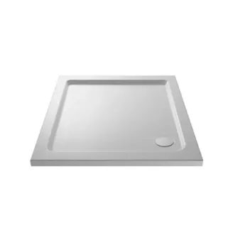 Acrylic White Shower Tray (760 x 760mm) in White Gloss