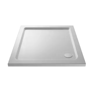 Acrylic White Shower Tray (800 x 800mm) in White Gloss