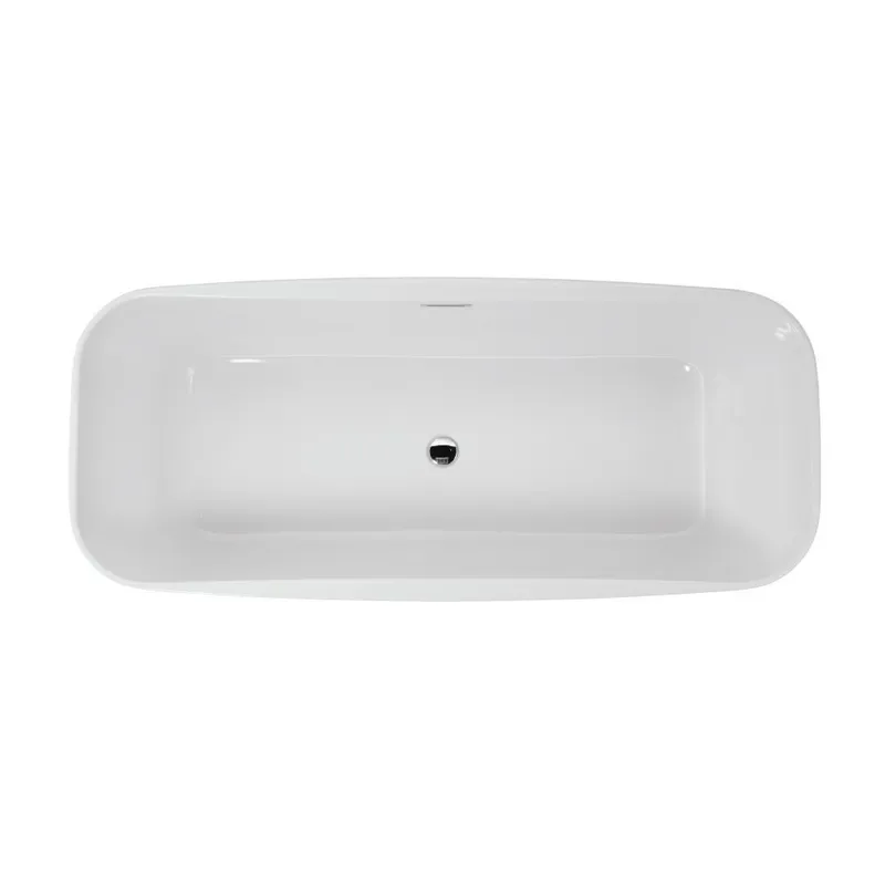 Alaska White free standing bathtub with over flow & waste 1712x760mm in White Gloss