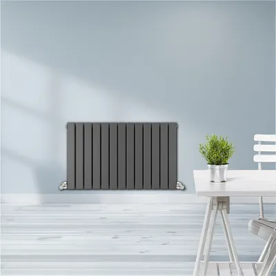 Anthracite London Double Designer Horizontal Column Radiator 600mm x 1000mm in Anthracite