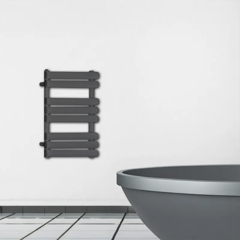 Anthracite Oxford Single Designer Vertical Towel Radiator 1440mm x 500mm in Anthracite
