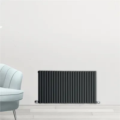 Anthracite Rome Double Designer Horizontal Column Radiator 500mm x 1200mm in Anthracite