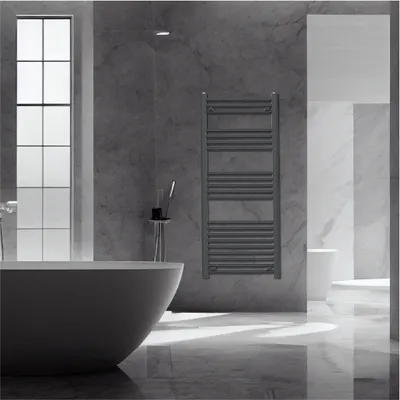 Anthracite Tokyo Single Modern Vertical Towel Radiator 1400mm x 400mm in Anthracite