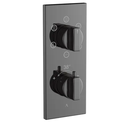 Artize Black Chrome Thermatik-R Thermostatic shower valve with 5-way outlets in Black Chrome