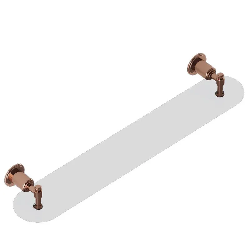 Artize Blush Gold PVD Glass Shelf 600mm Long in Blush Gold