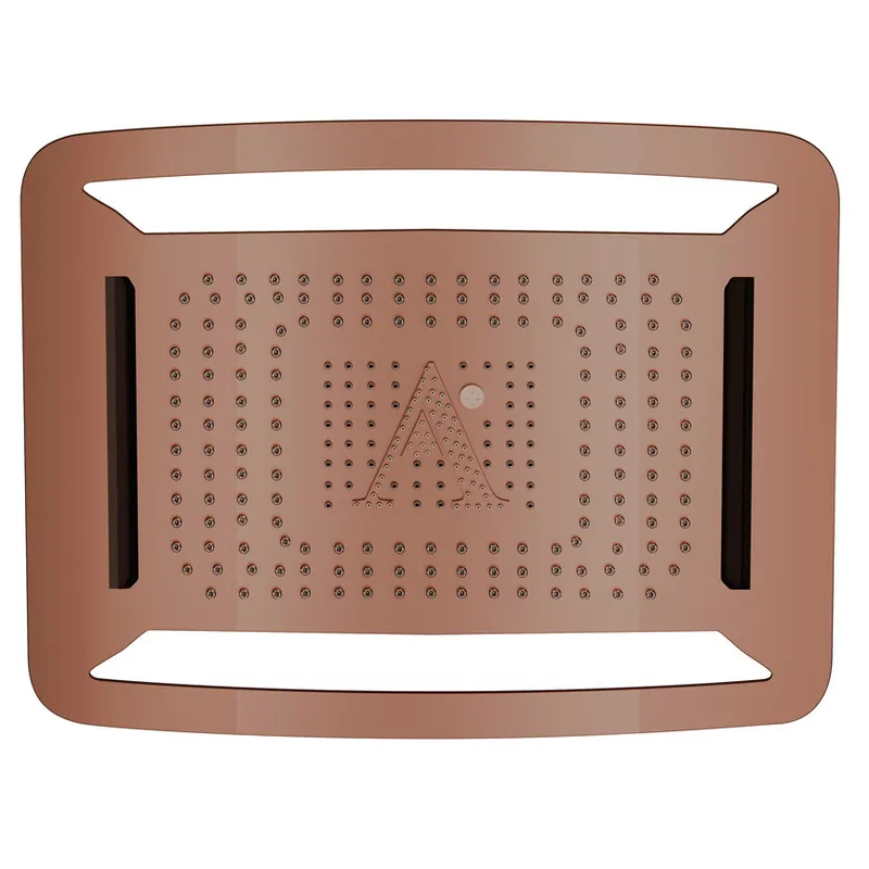 Artize Blush Gold PVD Rainjoy 600X472mm AISI 304 stainless steel with RGB LED lights remote control in Blush Gold