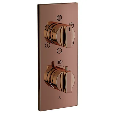 Artize Blush Gold PVD Thermatik-R Thermostatic shower valve with 5-way outlets in Blush Gold
