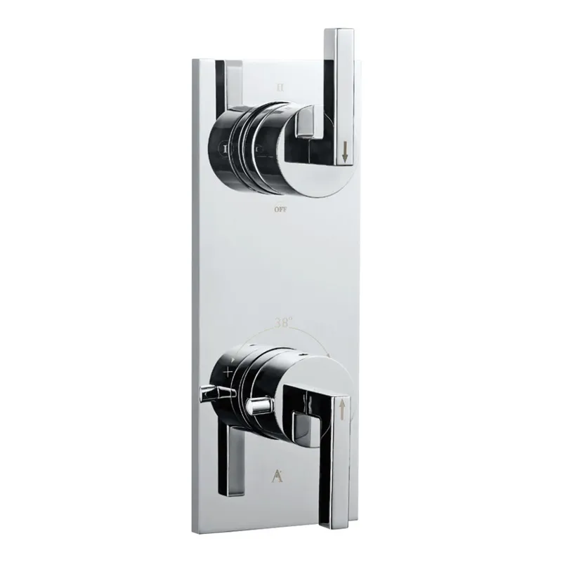Artize Chrome Linea Thermostatic shower valve with 3-way outlets in Chrome