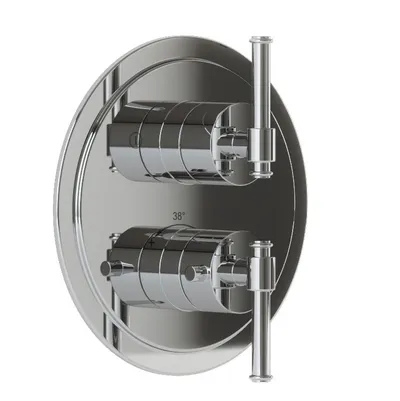 Technical drawing for Artize Chrome VIC Thermostatic Shower Mixer 2-way Outlets