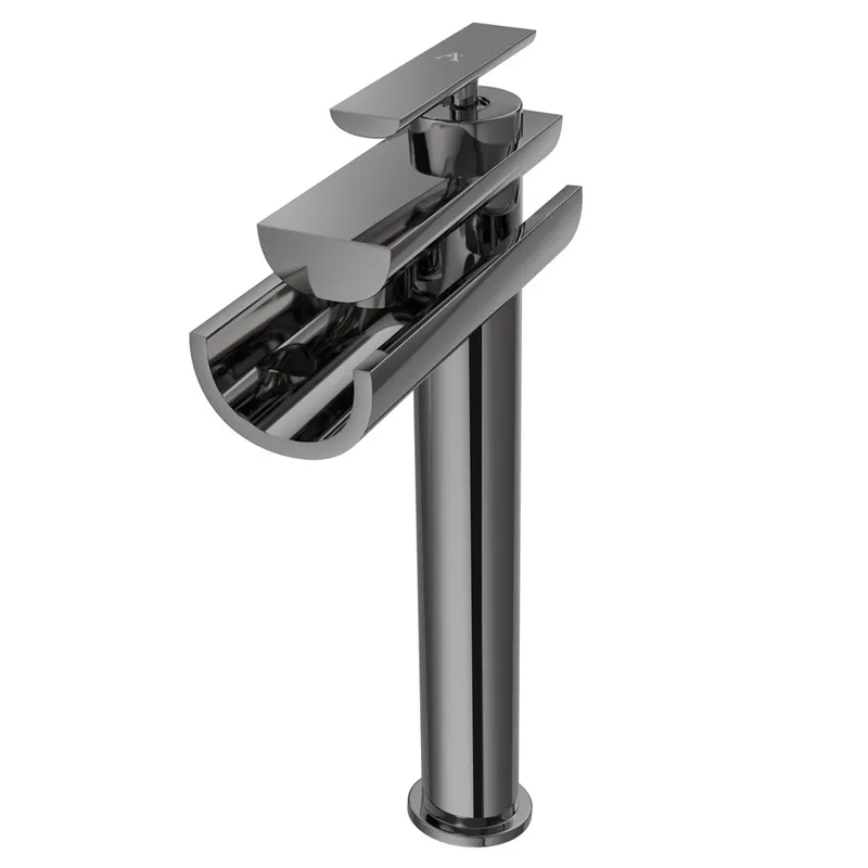 Artize Confluence Black Chrome Single Lever Tall Boy Basin Mixer in Black Chrome