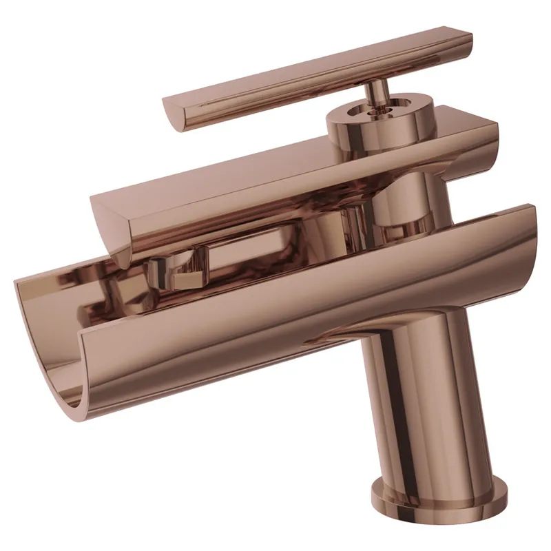 Artize Confluence Blush Gold PVD Single Lever Basin Mixer in Blush Gold