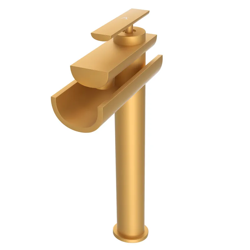 Artize Confluence Gold Matt PVD Single Lever Tall Boy Basin Mixer in Gold Matt