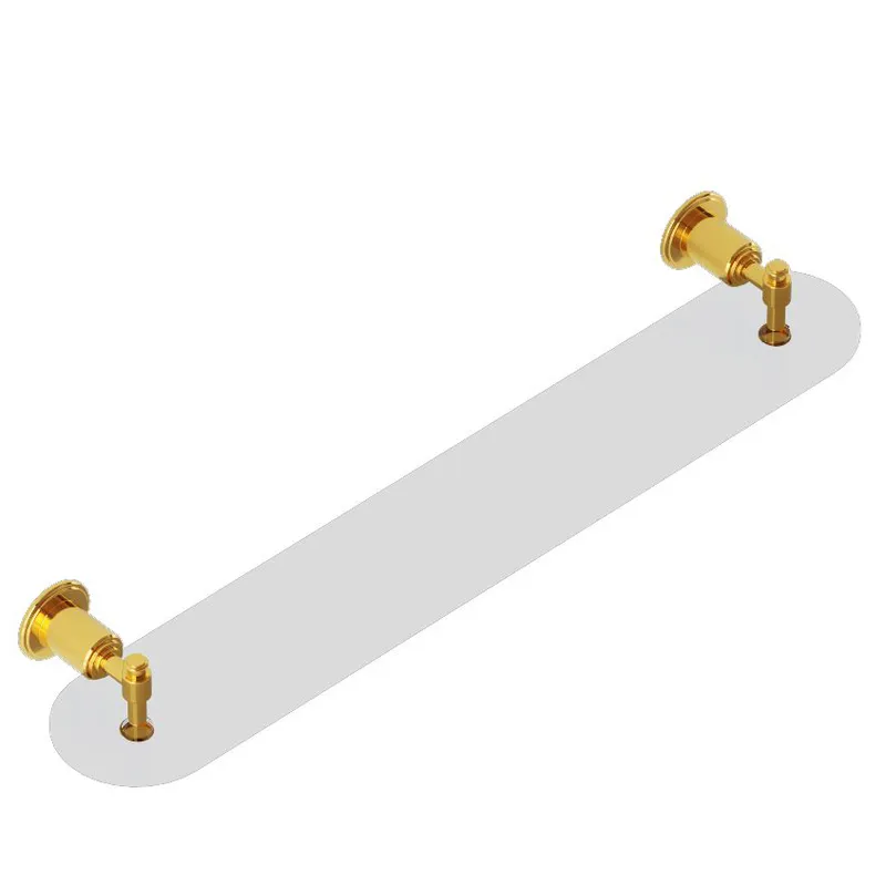Artize Gold Bright PVD Glass Shelf 600mm Long in Gold Bright