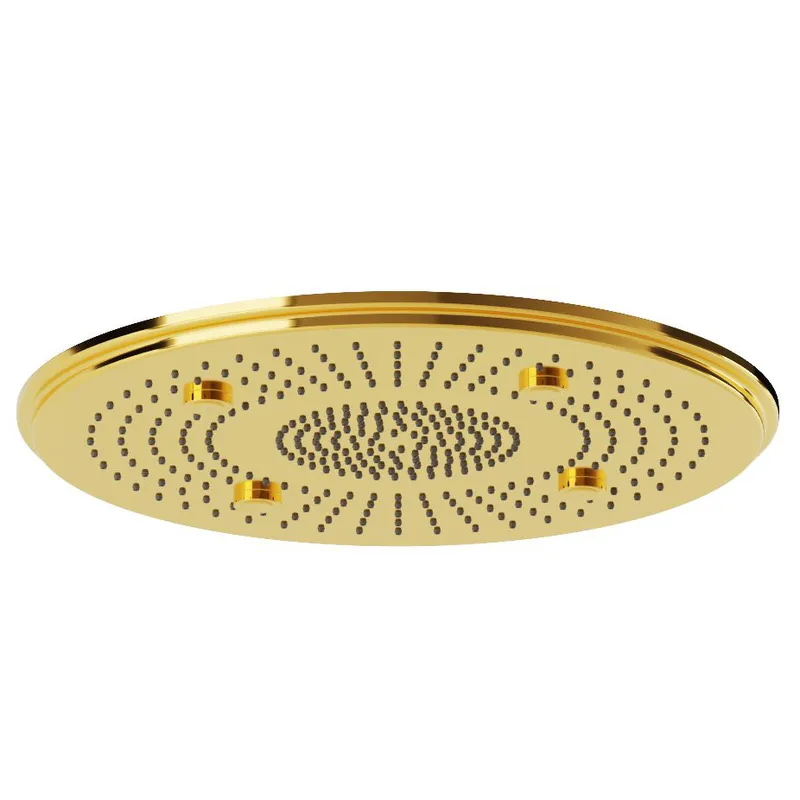 Artize Gold Bright PVD Vic Rainjoy Shower 500mm AISI 304 stainless steel 3-functions: Rain, Intense & 4 X Mist in Gold Bright