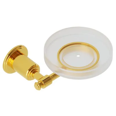 Artize Gold Bright PVD VIC Soap Dish Holder (frosted glass) in Gold Bright