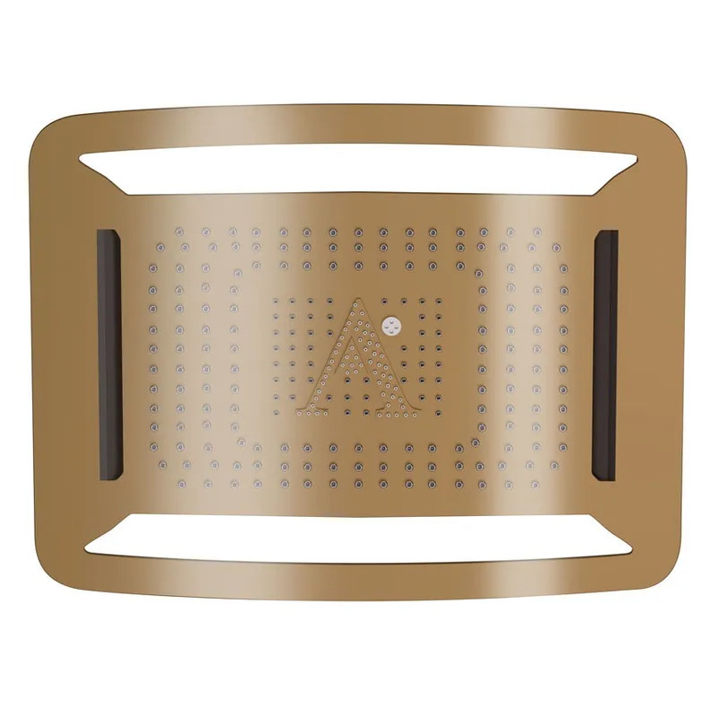 Artize Gold Matt PVD Rainjoy 600X472mm AISI 304 stainless steel with RGB LED lights remote control in Gold Matt