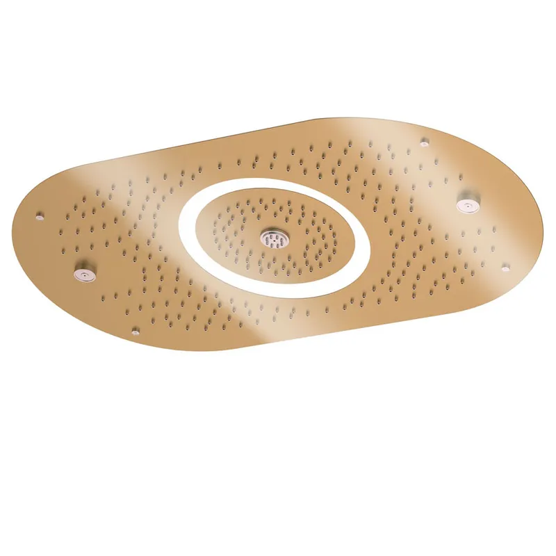 Artize Gold Matt PVD Rainjoy Plus + Shower 704X434mm AISI 304 stainless steel with RGB LED lights remote control in Gold Matt