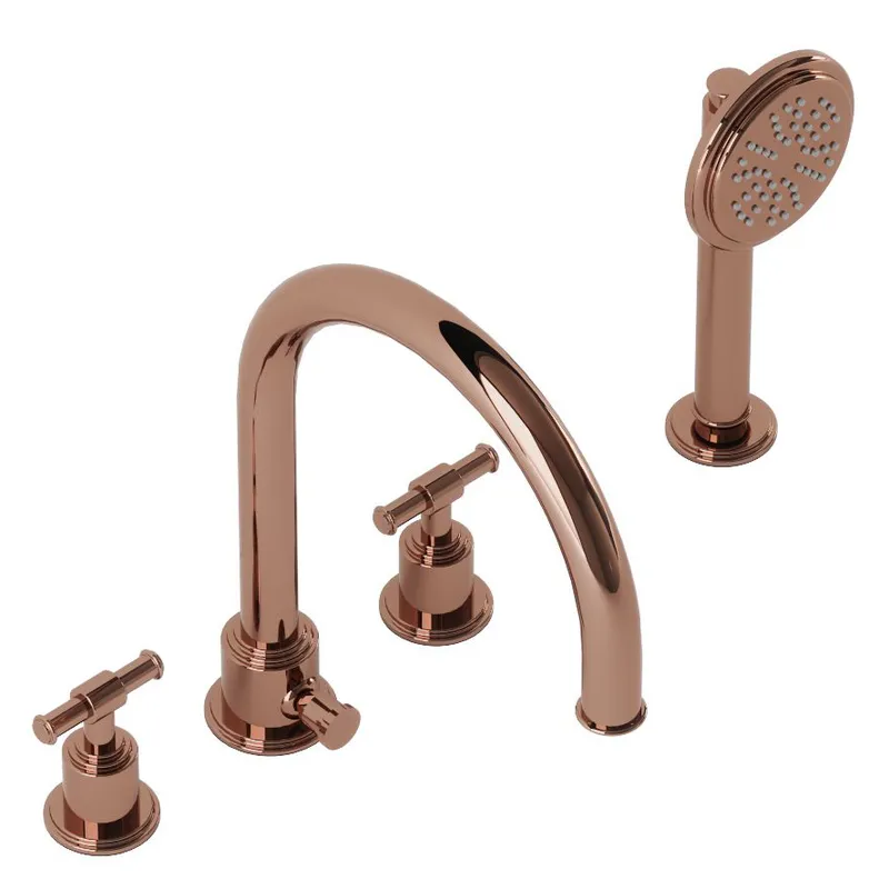 Artize VIC Blush Gold PVD 4-Hole Bath tub Shower Mixer in Blush Gold