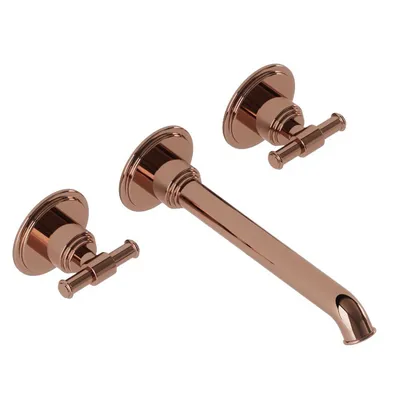 Artize VIC Blush Gold PVD Exposed Part Kit of In-wall 3-Hole Basin Mixer with Basin Spout in Blush Gold