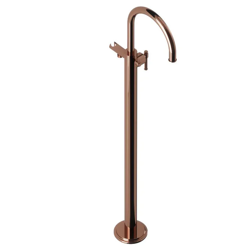 Artize VIC Blush Gold PVD Floor Mounted Single Lever Bath Mixer in Blush Gold