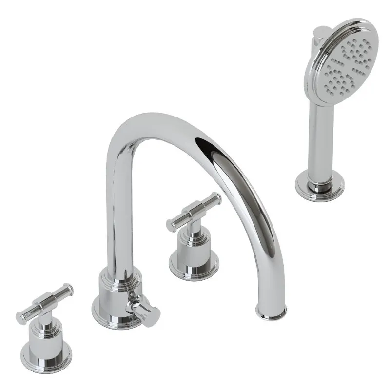 Technical drawing for Artize VIC Chrome 4-Hole Bath tub Shower Mixer