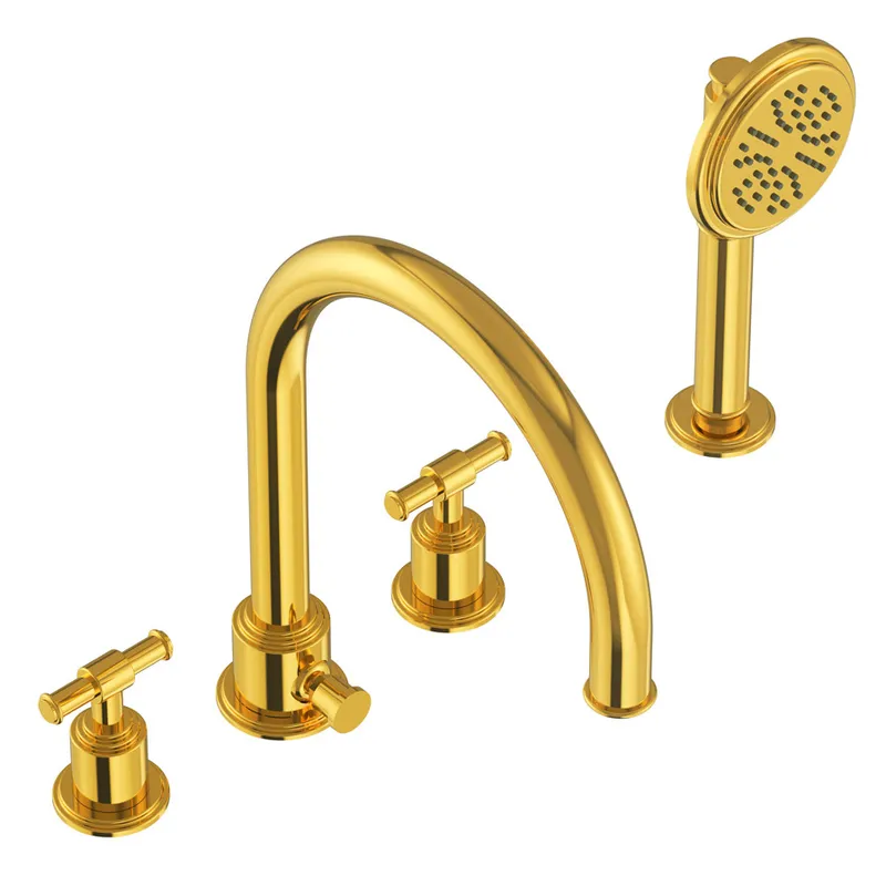 Artize VIC Gold Bright PVD 4-Hole Bath tub Shower Mixer in Gold Bright