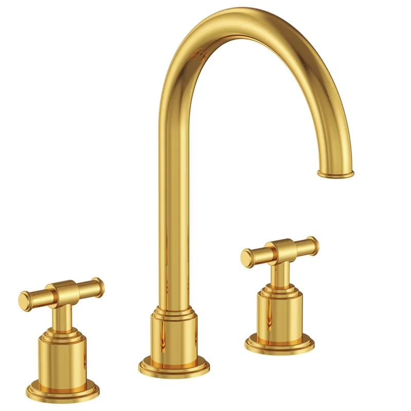 Artize VIC Gold Bright PVD3 Hole Basin Mixer in Gold Bright