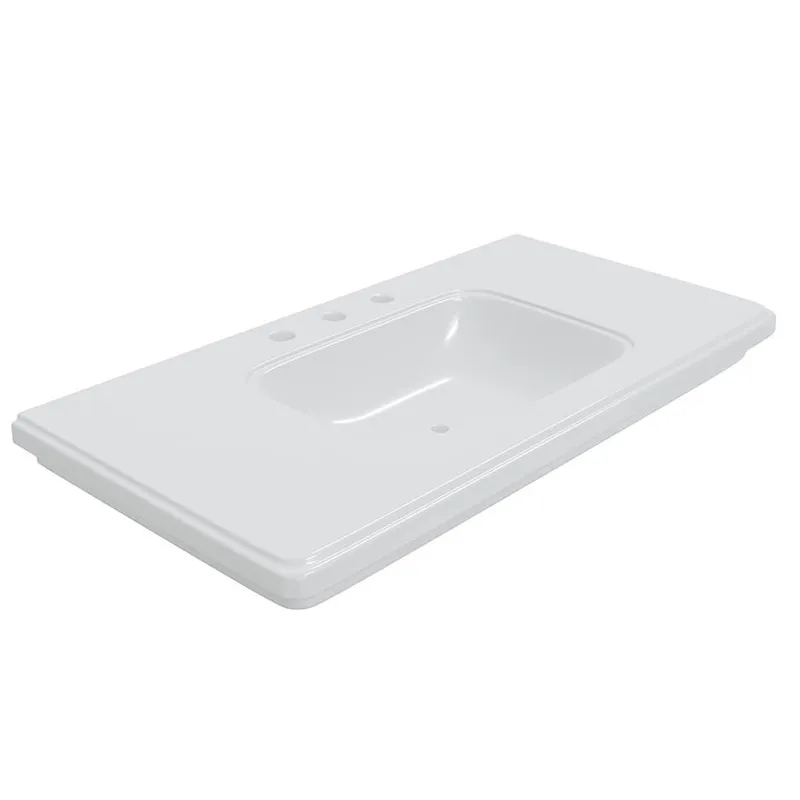 Artize VIC Rectangular Wall Hung Console White Basin 1000x510mm in White Gloss