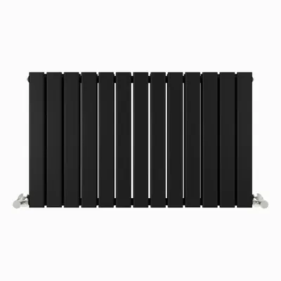 Black London Double Designer Horizontal Column Radiator 600mm x 800mm in Black