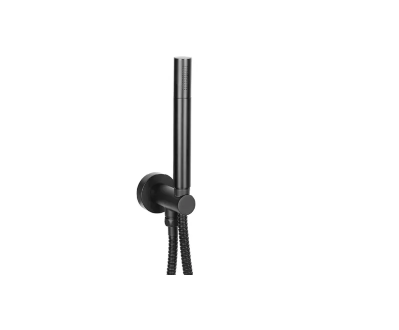 Black Matt Thermostatic Concealed Shower Set – 2-Outlet Valve with Overhead & Hand Shower in Black Matt - photograph 5