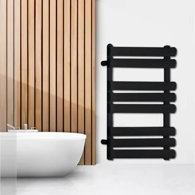 Black Oxford Single Designer Vertical Towel Radiator 1440mm x 500mm in Black