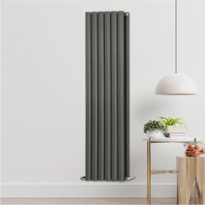 Anthracite Milan Double Designer Vertical Column Radiator 1600mm x 550mm in Anthracite