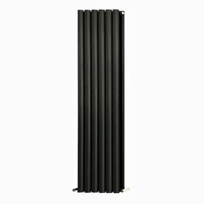 Black Milan Double Designer Vertical Column Radiator 1600mm x 550mm in Black