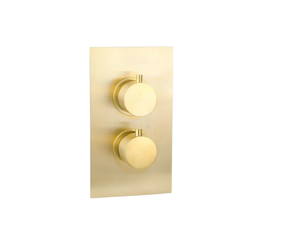 Brushed Gold Thermostatic Concealed Shower Set – 2-Outlet Valve with Overhead & Hand Shower in Brushed Gold - photograph 2