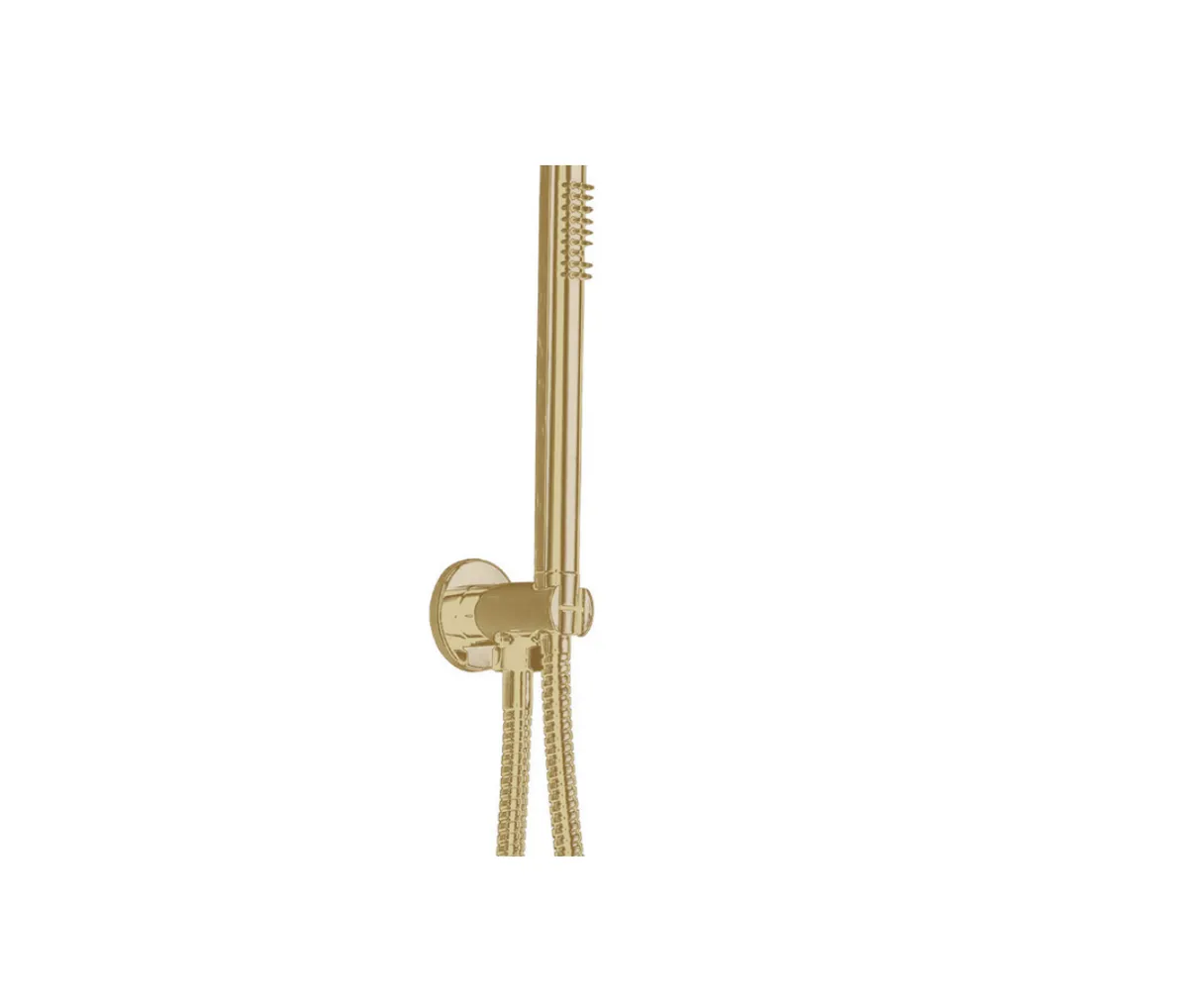 Brushed Gold Thermostatic Concealed Shower Set – 3-Knob, 2-Outlet with Overhead & Hand Shower with water outlet & wall Arm. in Brushed Gold - photograph 5